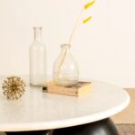 Mango Wood and Marble Round Coffee Table - Image 4