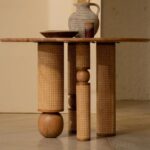 Handcrafted Cane Webbing Sheesham Wood Dining Table - Image 3
