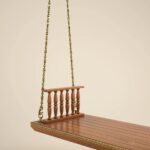 Indian Solid Wood In Pristine White PU with Traditional Silver Finished Brass Chain - Image 7