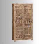 Jodhpuri Wooden Carved Storage Wardrobe Almirah for Storage - Image 2