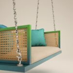 Modern Swing in Tone Pu Finished Solid Wood with Cane Weaves and Silver Finished Brass Chain - Image 5