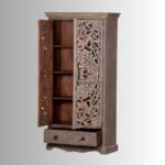 Jodhpuri Wooden Carved Wooden Wardrobe Almirah - Image 2