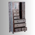 Jodhpuri Wooden Carved Wardrobe in Rustic Look - Image 4