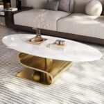 Modern Center Metal Coffee Table - Image 4