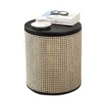 Wooden Modern Cane & Rattan Side Table - Image 2