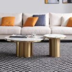 Antique White Design Marble Coffee Table - Image 3
