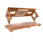 Heritage Tiles Fitted Large Handmade Wooden Swing for Home [Jhula] - Image 3