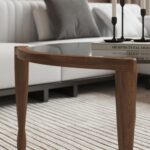 Handcrafted Natural Mango Wood With Mirror Design Coffee Table - Image 3