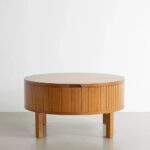 Wooden hape Solid Wood Center Table With Storage - Image 2