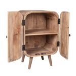 Wooden Modern Side Table Door Storage - Image 4