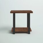 Modern Iron & Solid Wood End Table - Image 3