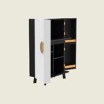 Wooden Artistic Indian Antique Mango Wood Bar Cabinet - Image 5