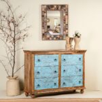 Hand Carved Mango Wood Drawer Chest - Image 3