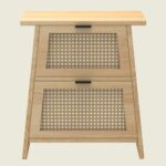 Handcrafted Cane Wooden Bedside Table - Image 3