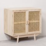 Wooden Cane 2 Door Natural Finish Sideboard Furniture - Image 3