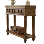 Hand Carved Design Console Table Natural Finish - Image 3