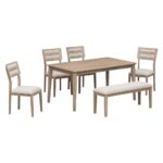 Jodhpuri Nature 6 Seater Dining Table Set – Solid Wood Dining Furniture for Modern Homes - Image 3