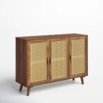 Handcrafted Cane Modern Door Sideboard Full Storage - Image 3
