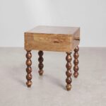 Handcrafted Wooden Bedside Table Natural Finish - Image 3
