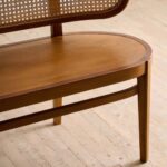 Wooden Cane Teak Rattan Bench - Image 4