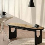 Wooden Solid Ash Wood & Rattan Bench - Image 3