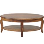 Falk Oval Coffee Table Teak Finish - Image 5
