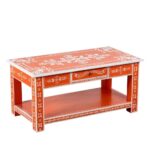 Wooden Wooden Handpainted Coffee Table - Image 3