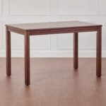 Wooden Artisitic 4-Seater Dining Set with Chairs and Bench - Brown - Image 4