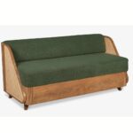Wooden Cane 3 Seater Sofa - Image 4