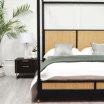 Solid Wood Rattan 4 Poster Bed - Image 2