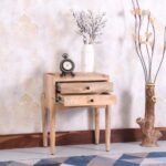 Handcrafted Modern 2 Drawer Design Bedside Table - Image 6