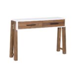 Handcrafted Wooden 2 Drawer Natural | Finish Console Table - Image 3