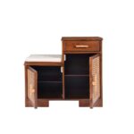 Handcrafted Cane Double Door Cabinet - Image 3