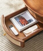 Wooden hape Solid Wood Center Table With 1 Drawer - Image 3