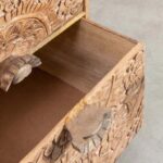 Handcarved Bedside Table with Drawers - Image 3