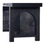 Wooden Solid Mango Wood & Rattan Desk - Image 5