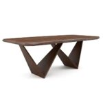 Wooden Artistic V Shape Brown - Natural Dinning Table - Image 3