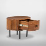 Solid Mango Wood Modern Drawer End Table - Image 3