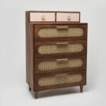 Rattan Solid Wood Tall Chest of Drawer - Image 3