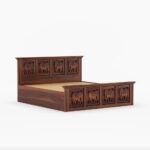 Wooden Artistic Sheesham Wood Bed Hydraulic Storage - Image 3