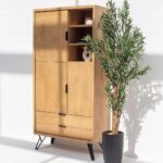 Wooden Cabinet with Mini Display Shelves - Image 3