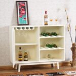 Wooden Bar Cabinet - Milky White - Image 7