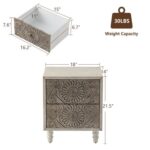 Wooden Curved Nightstand Bedside Table - Image 3