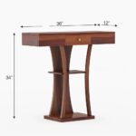 Handcrafted Wooden Artistic Natural Finish Console Table - Image 3