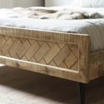 Handcrafted Wooden Modern Line Shape Bed Furniture - Image 3