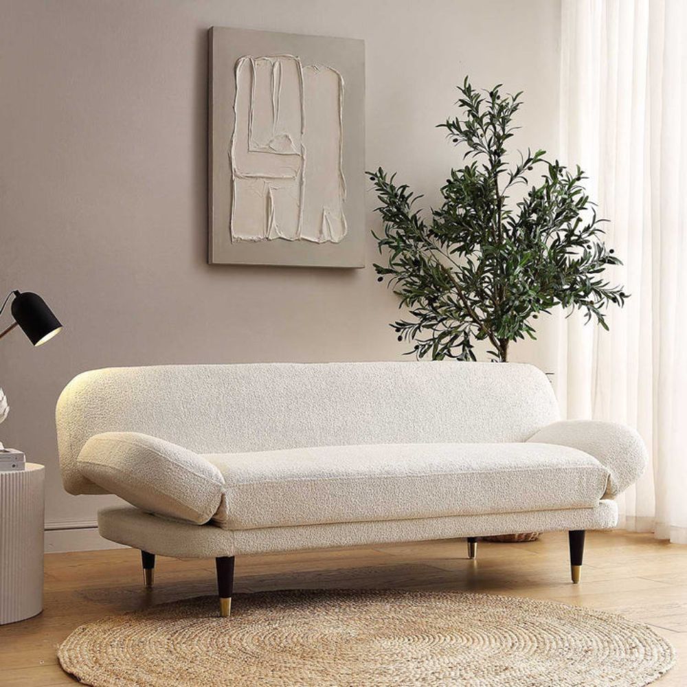 3-6-1.jpg Sale Solna 2-Seater Sofa Bed, Beige Boucle - Image 1