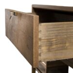 Indian Console Hallway Table Oak & Gold Brown - Image 3