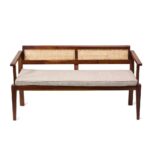 Wooden 2 Seater Cane Sofa - Image 3