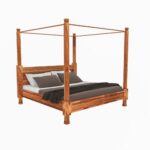Wooden Artistic Handcrafted Poster Bed - Image 2