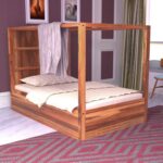 Wooden Artistic Square Roof Wooden Bed - Image 4